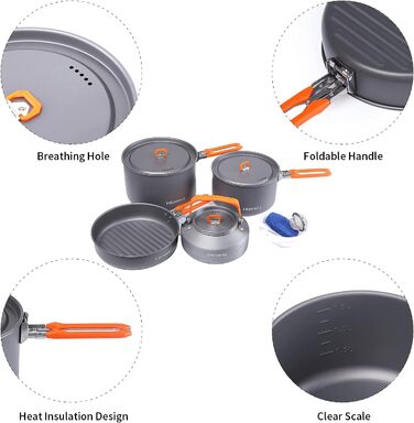 Набір посуду для кемпінгу помаранчевий Fire-Maple