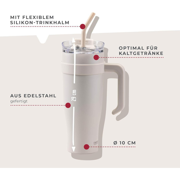 Термокухоль 1200 мл, бежевий Fackelmann