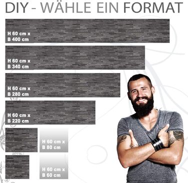 Самоклеючий кухонний фартух StickerProfis Pro STONE WALL Luxury 60 x 280 см DIY - Зроби сам ПВХ бризкозахисний екран В 60 см x Ш 280 см Pro