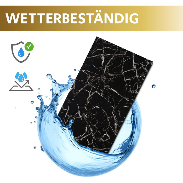 Стінові панелі AS Country Stone під мармур 60x120 см ПВХ-облицювання стіни з пластикових панелей для кухні, ванної кімнати тощо Панель кухонного фартуха (4 шт., чорно-білий колір)