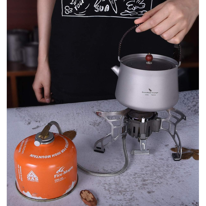 Безмежна подорож Пейзажний живопис Чайний сервіз Титановий піднос для чаю Титановий чайник Ультралегкий чайник для кунг-фу Портативний домашній офіс для подорожей Чашки для чаю (Ti15157b (800 мл))