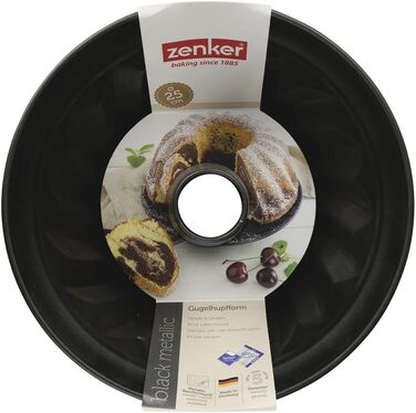 Форма для торта Zenker Z6527 Bundt Ø 25 см, стійка форма для торта з покриттям, для соковитого торта, кругла форма для випічки з антипригарним покриттям, кількість A 25 см одинарна