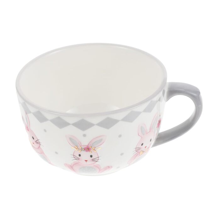 Керамічна тарілка для супу з візерунком кролика на Великдень NAMOARLY