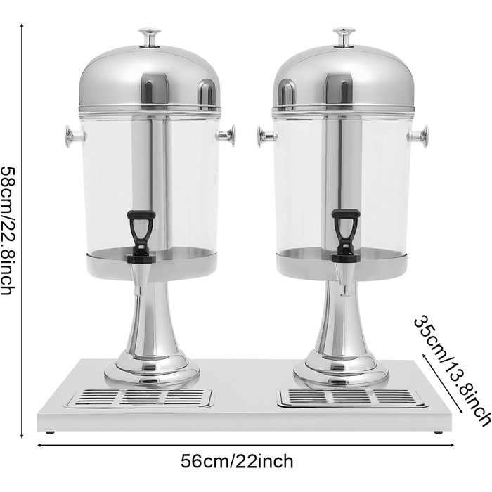 Двоярусний диспенсер для охолоджених напоїв 8 л YOICUATGNA