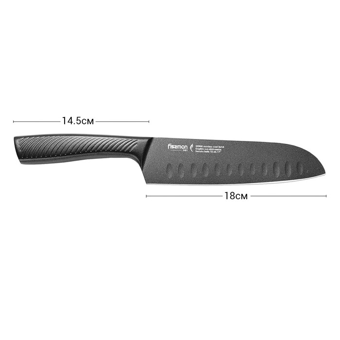 Нож сантока Fissman SHINAI graphite 18 см (2481)