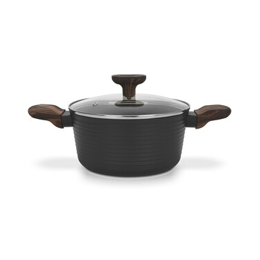 Кастрюля Fissman 20x10 см/2,6 л CUISINE со стеклянной крышкой алюминий с антипригарным покрытием (14592)