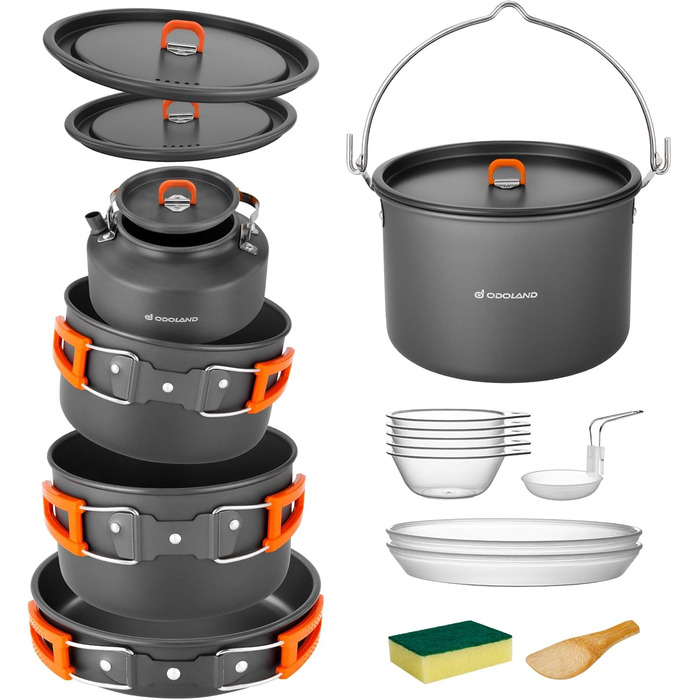 Набір посуду для кемпінгу 16 предметів Odoland