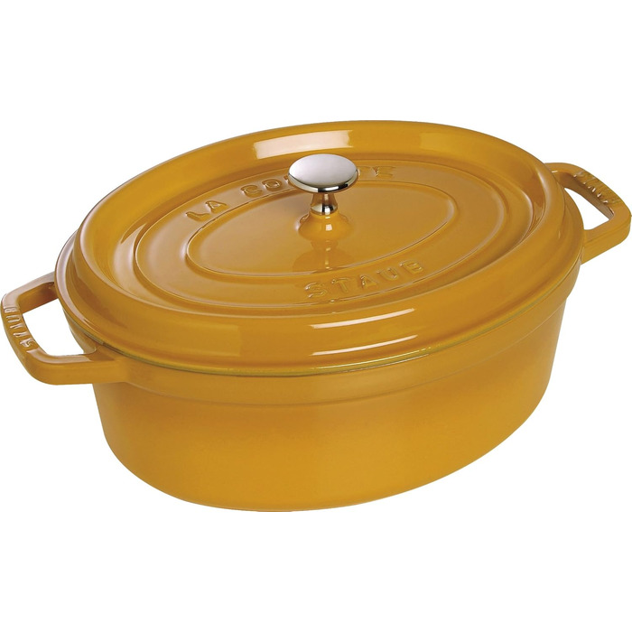 Чавунна жаровня/кокотниця STAUB, овальна 6,7 л, (&393,4 кварти&39, &39Гірчиця&39)
