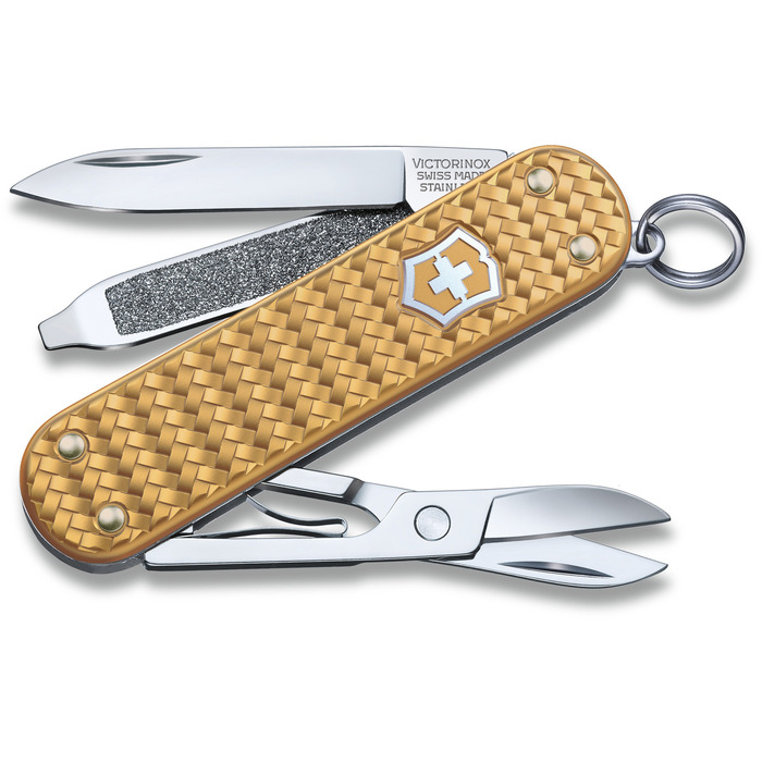 Ніж швейцарський 5 функцій, 58 мм, Victorinox Classic SD Precious Alox Brass Gold