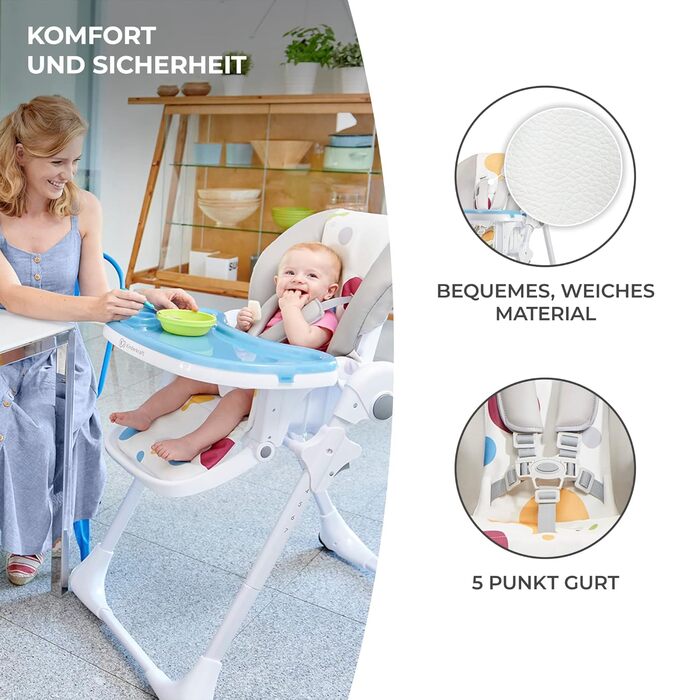 Дитячий стільчик для годування з перших місяців життя YUMMY kk Kinderkraft