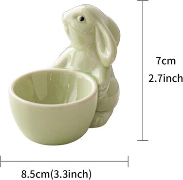 Універсальний набір з 3 керамічних чашок для яєць у формі зайчика Generisch