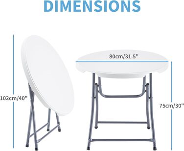 Складной стол 80x75 см KAIHAOWIN