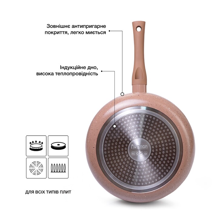 Глибока сковорідка Fissman LATTE 24 см (4955)