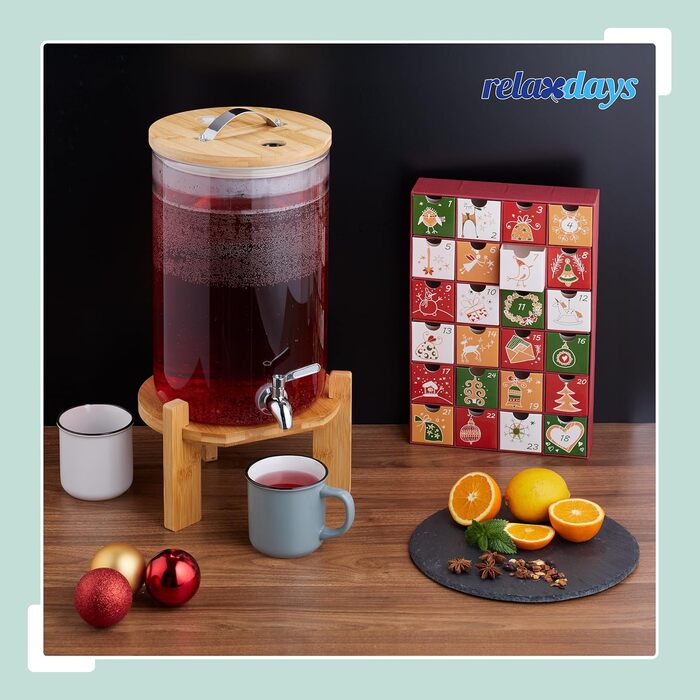 Стильний скляний диспенсер для напоїв 5 л Relaxdays