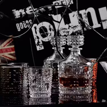 Лонг-дрінк набір із 4 предметів, кришталевий келих, 390 мл, Punk, 0099498-0 (стакан для віскі, бронза)