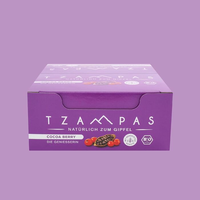 Енергетичні батончики зі смаком какао та смородини 16 x 40 г, Cocoa Berry TZAMPAS