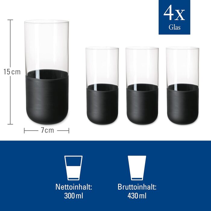 Набір келихів для лонгдрінків 4 шт 300 мл Manufacture Rock Villeroy & Boch