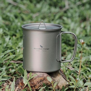 Титановая кружка с крышкой для кемпинга 600 мл Boundless Voyage