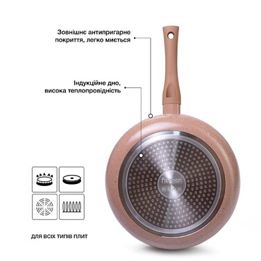 Глибока сковорідка Fissman LATTE 24 см (4955)
