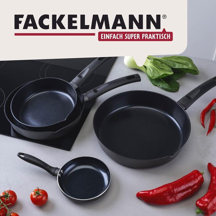 Сковорода 24 см глибока з керамічним покриттям, чорна Highrise Fackelmann