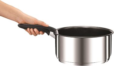 Набір посуду для індукційного приготування Tefal Ingenio Preference On, 15 предметів, зі знімною ручкою, що штабелюється, економить місце, з антипригарним покриттям, простий у використанні та чищенні, L97495 Набір посуду для каструль та сковорідок (Набір 