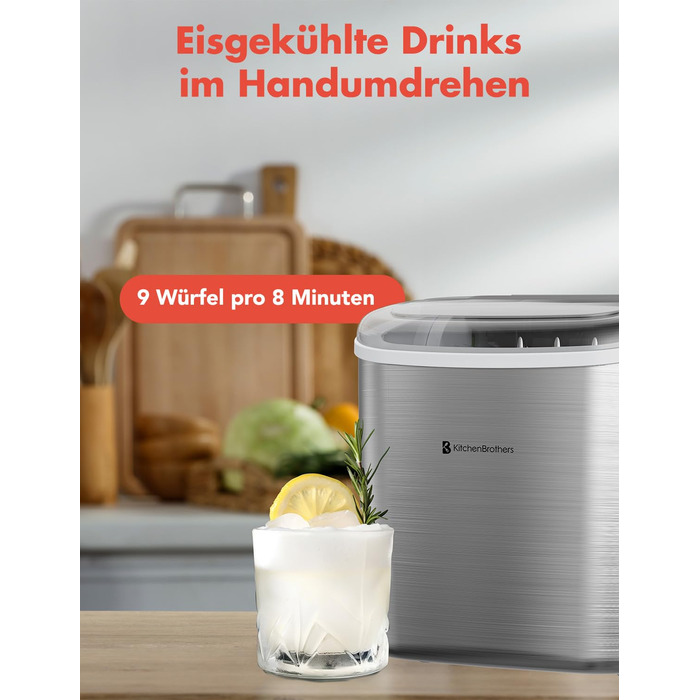 Льдогенератор 1,2 л 95 Вт серебряный KitchenBrothers