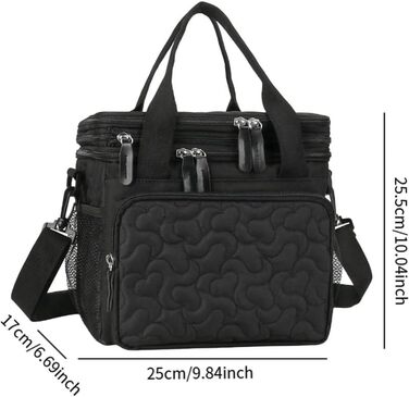 Ізольована сумка-холодильник, ланчбокс, сумка, посуд, сумочка, сумка-холодильник для обідів, ізольована термосумка для одноденних поїздок у парк, на роботу (чорна)