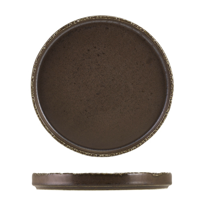 Тарелка презентационная с бортиком 21*h 1.5 см, Terra Porcelain Roko Cinder Black, GenWare