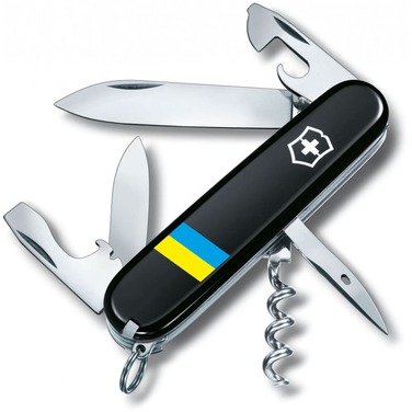 Ніж Victorinox Spartan Ukraine 91мм/12функ/чорн /Прапор України