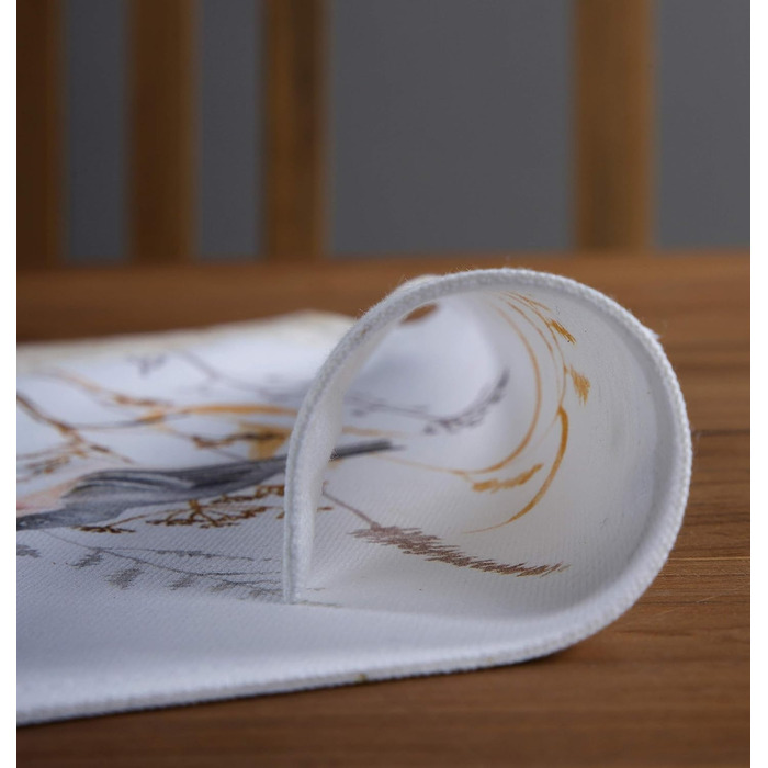 Бавовняні килимки, набір з 4 шт. , декоративні килимки, пасхальні килимки, що праються, для свят, вечерь, весни, літа (33 см x 48 см) (037 - Лугові квіти - Бежевий), 39Hermine, 100