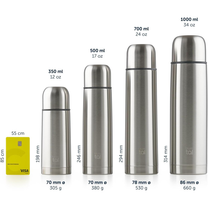 Термос Blumtal Eifel з нержавіючої сталі 500 мл - герметичний термос з чашкою для пиття в дорозі, ізолює гарячі напої, темно-зелений (700 мл, ягідний)