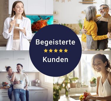 Кухонний фартух timalo зі скляним виглядом Північне море, очерет, захід сонця, океан, солома 2-мм акрилове скло Бризкозахисна стінка для плити, скляний кухонний фартух, акрилові скляні стінові панелі, захисна панель для фартуха (80 x 50 см, 310- Turtle)