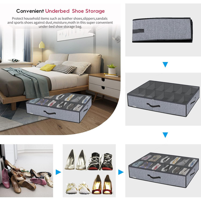 Коробка для хранения обуви с прозрачной крышкой 2шт. homyfort