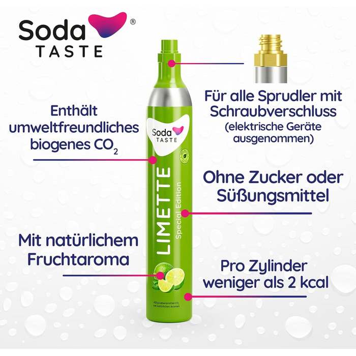 Набор для газирования воды, 4 предмета, классик + лайм, черный Mysoda Woody SodaTASTE