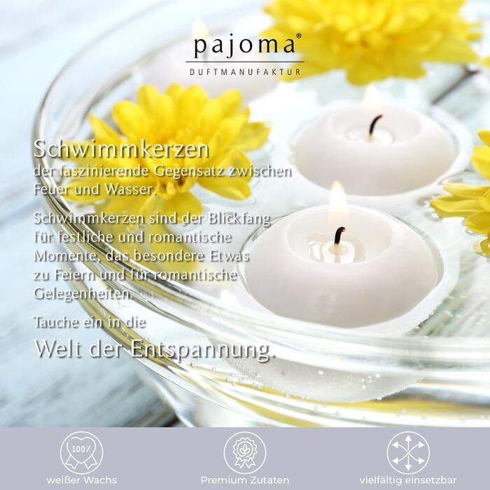 Плаваючі свічки 12 шт. 80 г pajoma