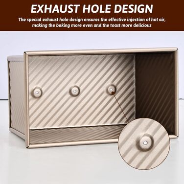 Форма для випікання тостів з кришкою 19,2x10,2x11,5 см рожеве золото PTJJXA