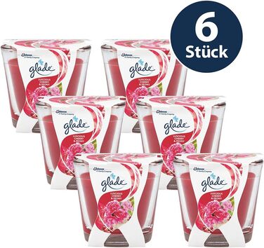 Ароматична свічка Glade (Brise) Dcor у склянці, Романтична ваніль, 6 шт. (6 x 70 г) (Вишня та Півонія)