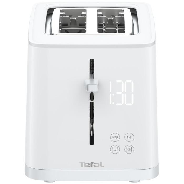 Tefal Тостер SENSE, 850Вт, пластик+нерж, LED дисплей, белый