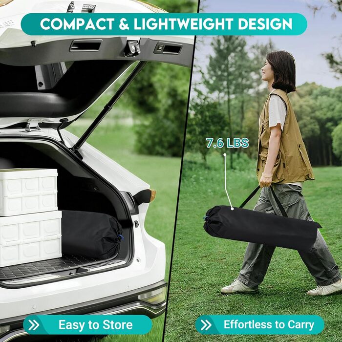 Складной кемпинговый стол 95 x 55 см черный ZOESTORAGE