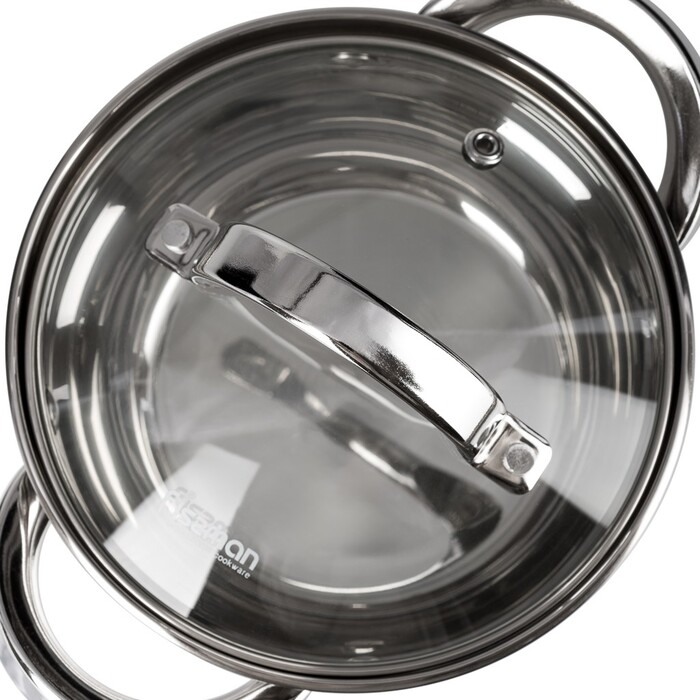 Кастрюля Fissman FELINA 14x8,5 см/1,3 л. со стеклянной крышкой нержавеющая сталь (5338)