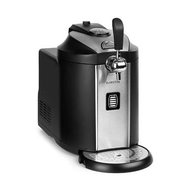 Аппарат для розлива пива с охлаждением Пивная система на 5 литров, Ультрабыстрое охлаждение, Регулируемая температура, Система с CO2-картриджами, LCD-дисплей, Черно-золотой (Серебристо-черный)