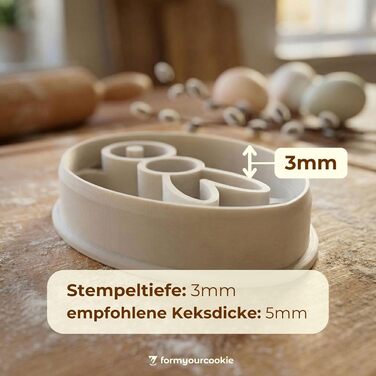 Набір із 3 формочок для пасхального печива, смугастий візерунок у формі пасхального яйця, кролик, 2 в 1 зі штампом, 5 x 4 см, можна мити в посудомийній машині, екологічно чисті, стійкі до іржі (пасхальне яйце кролик 1 (5x4 см))