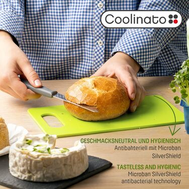 Набір обробних дощок Coolinato, 3 шт., різні розміри, антибактеріальні дошки з жолобком для збору соку, 3 кольори для гігієнічного розділення продуктів (набір 6 шт. кольорових - 24,5x14,5 см)