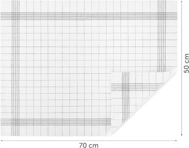 Набір із 10 кухонних рушників преміум-класу Blumtal - Високоякісні кухонні рушники, 100 бавовна, картаті, 50x70 см, 10 предметів (5 предметів, сірі)