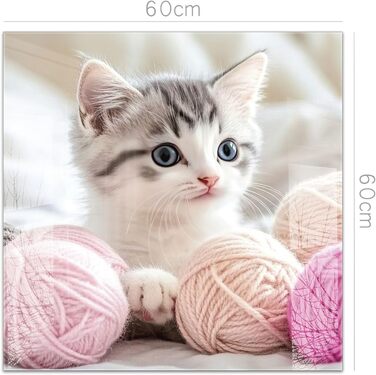 Кухонний фартух timalo зі скляним виглядом Акрилове скло 2 мм Бризкозахисна стіна для плити, скляний фартух, акрилові скляні стінові панелі, захисна панель для фартуха Бетонно-блакитно-сірий (60x60 см, 241- Коти)