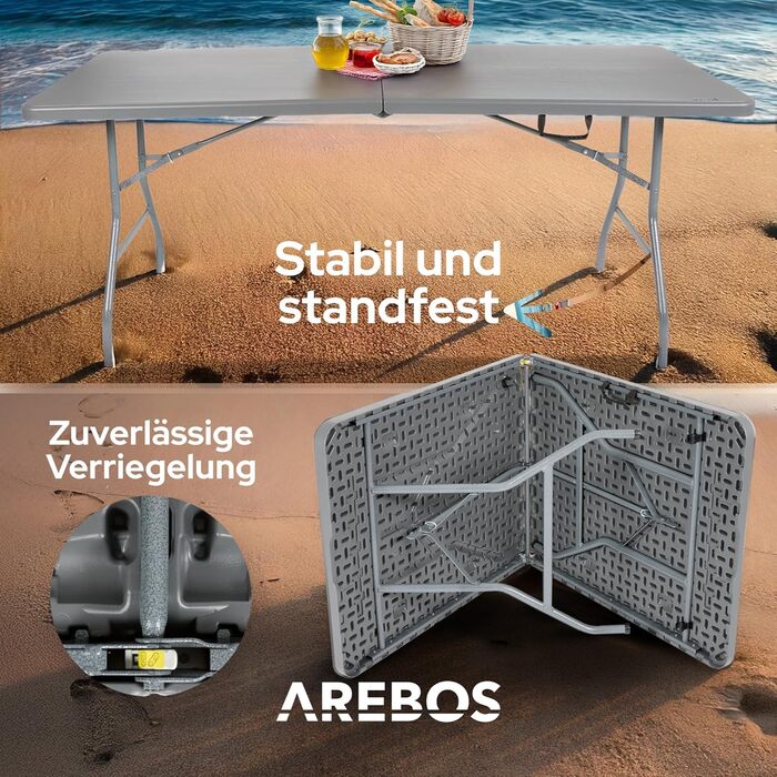 Складной фуршетный стол 182 x 74 x 74 см Arebos