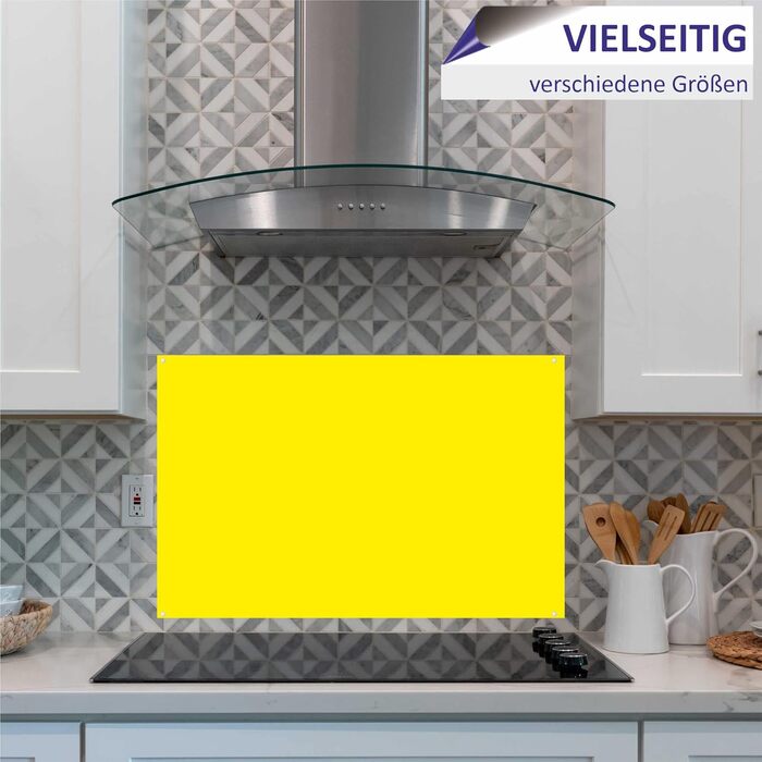 Кухонний фартух INDIGOS UG для плиткового фартуха - - - Термостійкий алюмінієвий композитний бризкозахисний екран - Сучасний кухонний фартух, що протирається - Плита та духовка - Облицювання стіни (жовтий, 150x55 см)