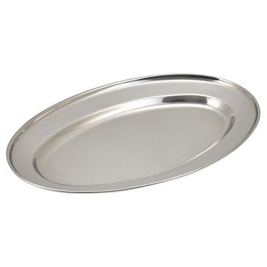 Страва овальна 30 x 20 x 2 см, нержавіюча сталь, GenWare