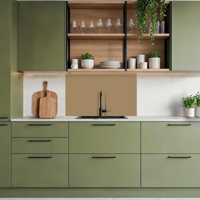 Кухонний фартух 60x250 см, самоклеючий фартух, кухонний фартух, кухонний фасад, самоклеючі кухонні фартухи - Осінь (Палітра - Бежевий, 60 x 100 см)