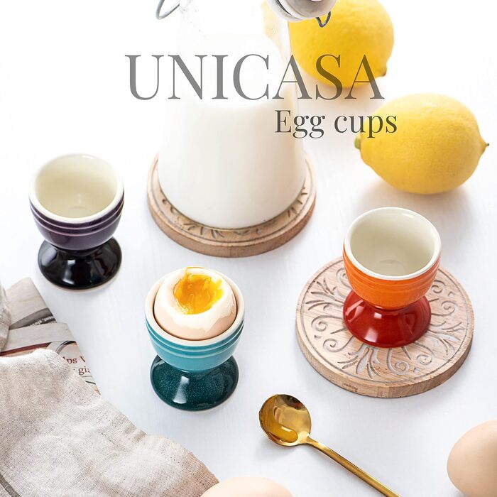 Набір порцелянових чашок для яєць 6 предметів UNICASA